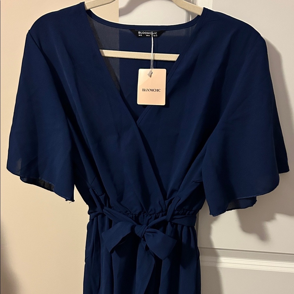 BloomChic Deep Blue Hi-Low Dress